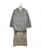 MM6 Maison Margielaエムエムシックスメゾンマルジェラ）の古着「3WAYドッキングワンピース」｜グレー