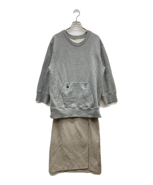 MM6 Maison Margiela（エムエムシックスメゾンマルジェラ）MM6 Maison Margiela (エムエムシックスメゾンマルジェラ) 3WAYドッキングワンピース グレー サイズ:SIZE 40の古着・服飾アイテム