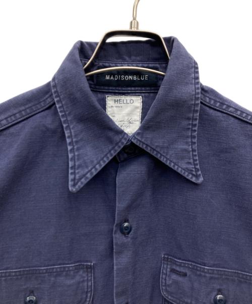 MADISON BLUE（マディソンブルー）MADISON BLUE (マディソンブルー) IENA (イエナ) 別注 HAMPTON BACK SATIN SHIRT ネイビー サイズ:01の古着・服飾アイテム