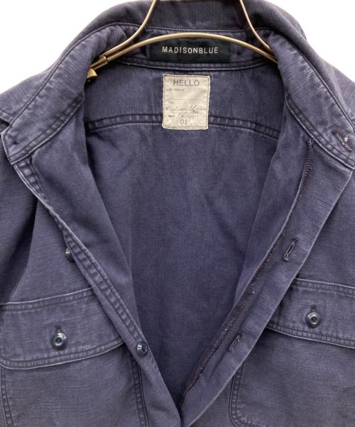 MADISON BLUE（マディソンブルー）MADISON BLUE (マディソンブルー) IENA (イエナ) 別注 HAMPTON BACK SATIN SHIRT ネイビー サイズ:01の古着・服飾アイテム