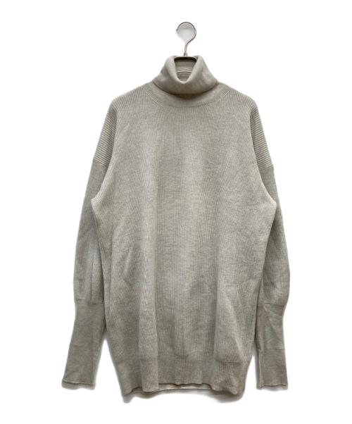 Maison Margiela（メゾンマルジェラ）Maison Margiela (メゾンマルジェラ) スウェードエルボーパッチ タートルネック ニット グレー サイズ:Sの古着・服飾アイテム