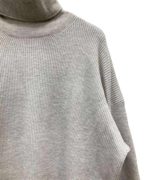 Maison Margiela（メゾンマルジェラ）Maison Margiela (メゾンマルジェラ) スウェードエルボーパッチ タートルネック ニット グレー サイズ:Sの古着・服飾アイテム