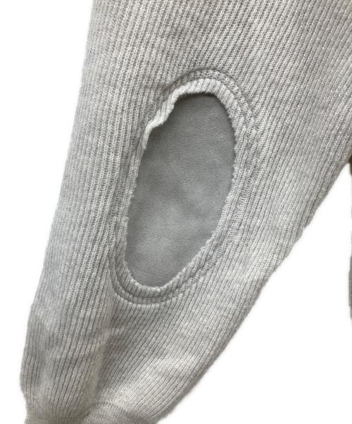 Maison Margiela（メゾンマルジェラ）Maison Margiela (メゾンマルジェラ) スウェードエルボーパッチ タートルネック ニット グレー サイズ:Sの古着・服飾アイテム
