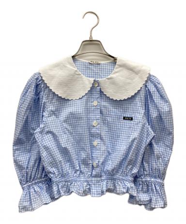 MIU MIU★ミュウミュウ★ギンガム★フリルデザインブラウス 中古・古着通販】MIU MIU (ミュウミュウ) フリルカラーギンガム