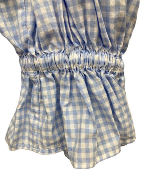 MIU MIU（ミュウミュウ）MIU MIU (ミュウミュウ) フリルカラーギンガムチェックシャツ スカイブルー サイズ:42の古着・服飾アイテム