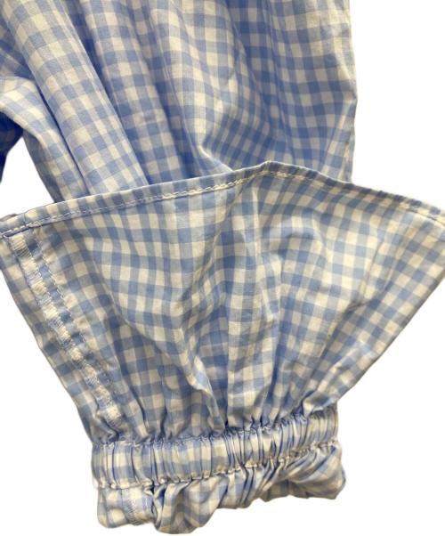 MIU MIU（ミュウミュウ）MIU MIU (ミュウミュウ) フリルカラーギンガムチェックシャツ スカイブルー サイズ:42の古着・服飾アイテム