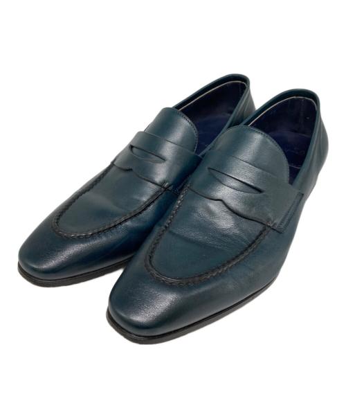 Santoni（サントーニ）Santoni (サントーニ) レザーローファー ネイビー サイズ:6 1/2の古着・服飾アイテム