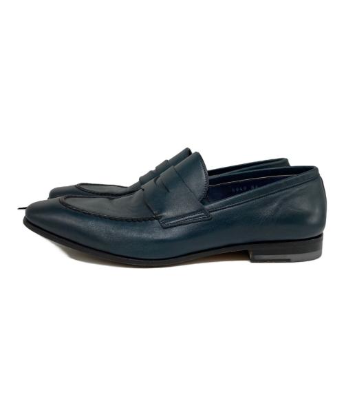 Santoni（サントーニ）Santoni (サントーニ) レザーローファー ネイビー サイズ:6 1/2の古着・服飾アイテム