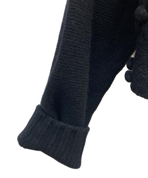 OUT OF FRAME（アウトオブフレーム）OUT OF FRAMe (アウトオブフレーム) カシミヤ混ジャガードワイドニット ブラック サイズ:freeの古着・服飾アイテム