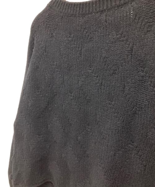 OUT OF FRAME（アウトオブフレーム）OUT OF FRAMe (アウトオブフレーム) カシミヤ混ジャガードワイドニット ブラック サイズ:freeの古着・服飾アイテム