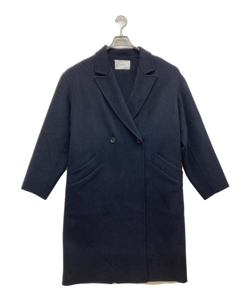 FRAMeWORK（フレームワーク）FRAMeWORK (フレームワーク) SUPER160’sダブルブレストコート ネイビー サイズ:38の古着・服飾アイテム