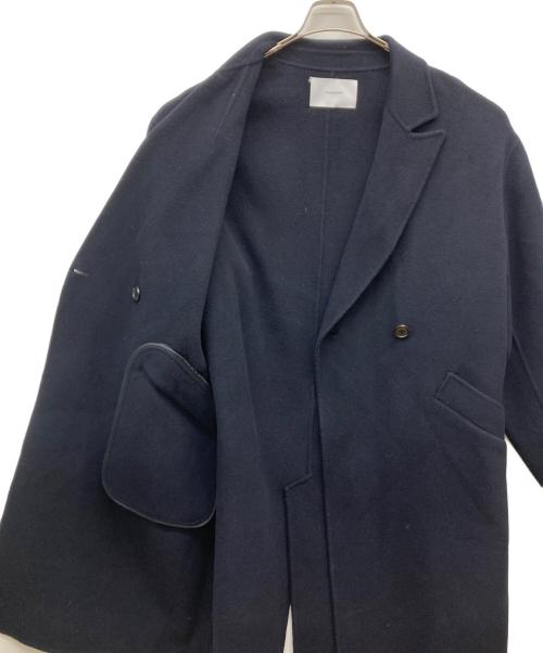 FRAMeWORK（フレームワーク）FRAMeWORK (フレームワーク) SUPER160’sダブルブレストコート ネイビー サイズ:38の古着・服飾アイテム