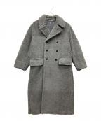 Couture d'adamクチュールドアダム）の古着「ダブルブレスト イタリアンボアフリースロングコート」｜グレー