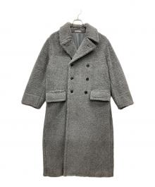 Couture d'adam（クチュールドアダム）の古着「ダブルブレスト イタリアンボアフリースロングコート」｜グレー