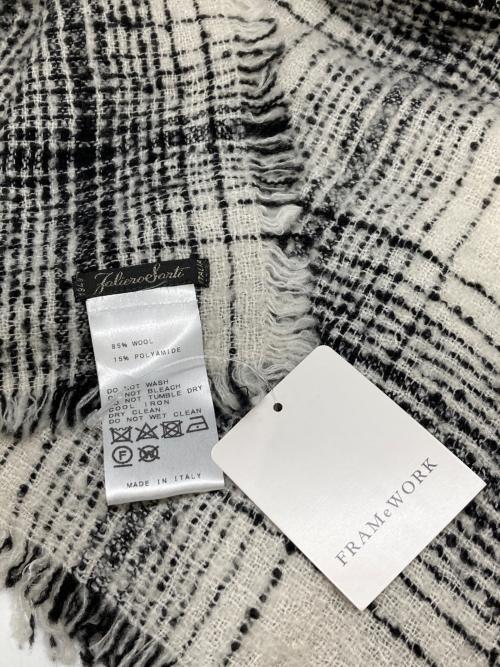 FALIERO SARTI（ファリエロサルティ）Faliero Sarti (ファリエロサルティ) ウールナイロン大判ストール アイボリー×ブラック サイズ:記載なし 未使用品の古着・服飾アイテム