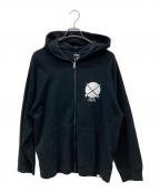 PENNEYS×DISNEYペニーズ×ディズニー）の古着「ミッキープリントジップパーカー」｜ブラック