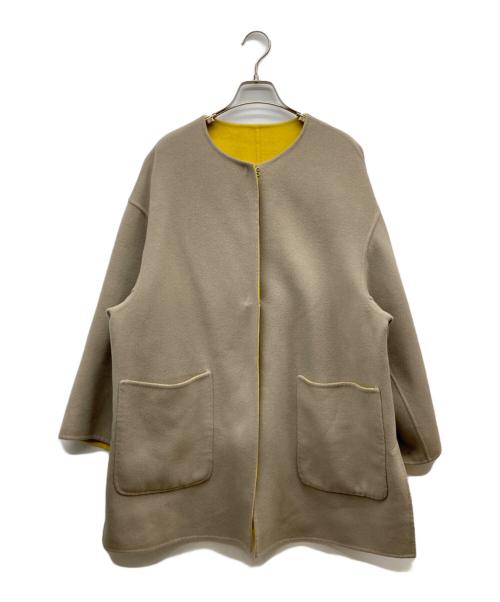 UNITED ARROWS（ユナイテッドアローズ）UNITED ARROWS (ユナイテッドアローズ) UBCMD リバーバイカラーコート グレー×イエロー サイズ:38の古着・服飾アイテム