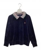 FRED PERRYフレッドペリー）の古着「VELOUR TOP」｜ネイビー