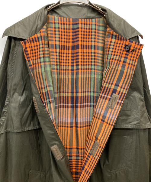 TOMORROW LAND（トゥモローランド）TOMORROW LAND (トゥモローランド) ヴィンテージポリエステル アンブレラステンカラーコート カーキ×オレンジ サイズ:Sの古着・服飾アイテム