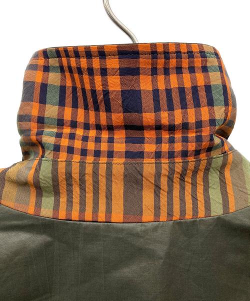 TOMORROW LAND（トゥモローランド）TOMORROW LAND (トゥモローランド) ヴィンテージポリエステル アンブレラステンカラーコート カーキ×オレンジ サイズ:Sの古着・服飾アイテム