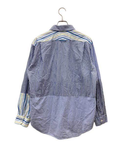 Engineered Garments（エンジニアドガーメンツ）Engineered Garments (エンジニアドガーメンツ) combo short collar shirt-Candy Stripe Broadcloth ブルー×ホワイト サイズ:Sの古着・服飾アイテム