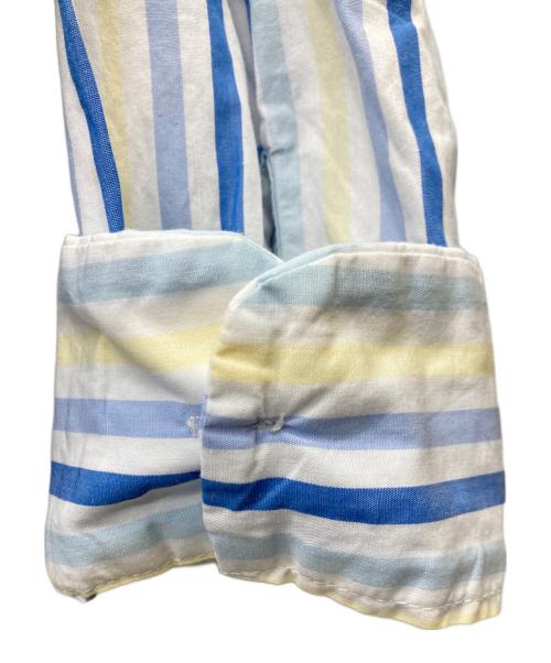 Engineered Garments（エンジニアドガーメンツ）Engineered Garments (エンジニアドガーメンツ) combo short collar shirt-Candy Stripe Broadcloth ブルー×ホワイト サイズ:Sの古着・服飾アイテム