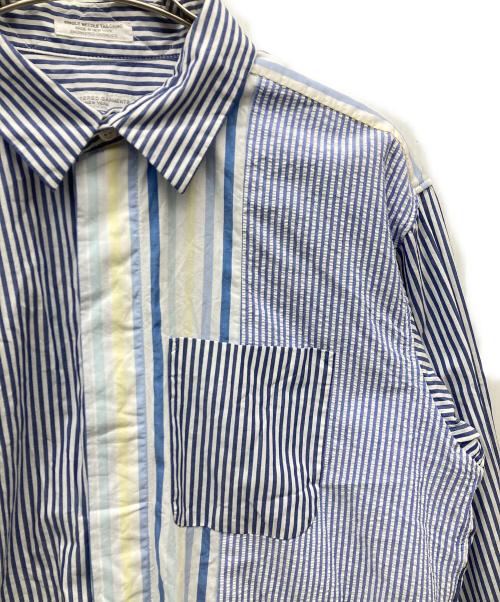 Engineered Garments（エンジニアドガーメンツ）Engineered Garments (エンジニアドガーメンツ) combo short collar shirt-Candy Stripe Broadcloth ブルー×ホワイト サイズ:Sの古着・服飾アイテム