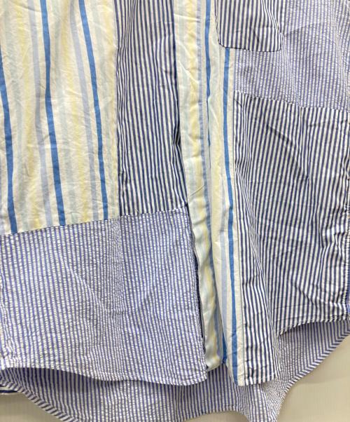 Engineered Garments（エンジニアドガーメンツ）Engineered Garments (エンジニアドガーメンツ) combo short collar shirt-Candy Stripe Broadcloth ブルー×ホワイト サイズ:Sの古着・服飾アイテム