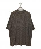 COMOLIコモリ）の古着「24SS サマーウール 半袖Tシャツ」｜ブラック×ベージュ