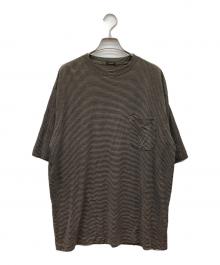 COMOLI（コモリ）の古着「24SS サマーウール 半袖Tシャツ」｜ブラック×ベージュ