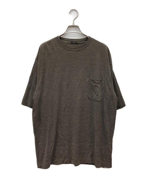 COMOLI（コモリ）COMOLI (コモリ) 24SS サマーウール 半袖Tシャツ ブラック×ベージュ サイズ:3の古着・服飾アイテム