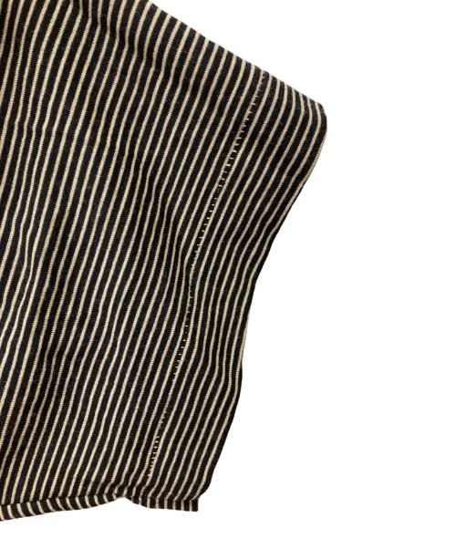 COMOLI（コモリ）COMOLI (コモリ) 24SS サマーウール 半袖Tシャツ ブラック×ベージュ サイズ:3の古着・服飾アイテム