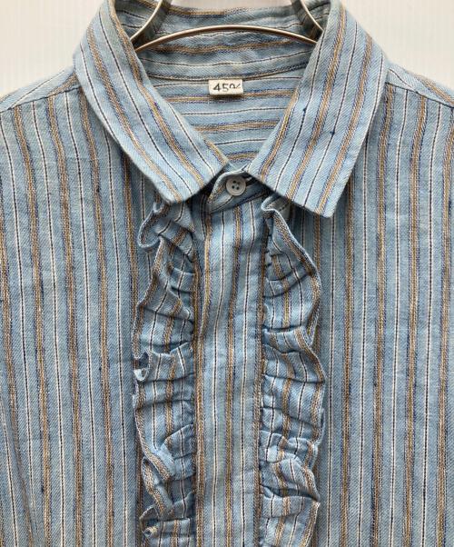 45R（フォーティファイブ・アール）45R (フォーティファイブ・アール) インドリネンツイルのドレス スカイブルーの古着・服飾アイテム