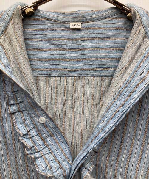 45R（フォーティファイブ・アール）45R (フォーティファイブ・アール) インドリネンツイルのドレス スカイブルーの古着・服飾アイテム