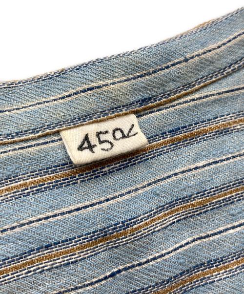 45R（フォーティファイブ・アール）45R (フォーティファイブ・アール) インドリネンツイルのドレス スカイブルーの古着・服飾アイテム