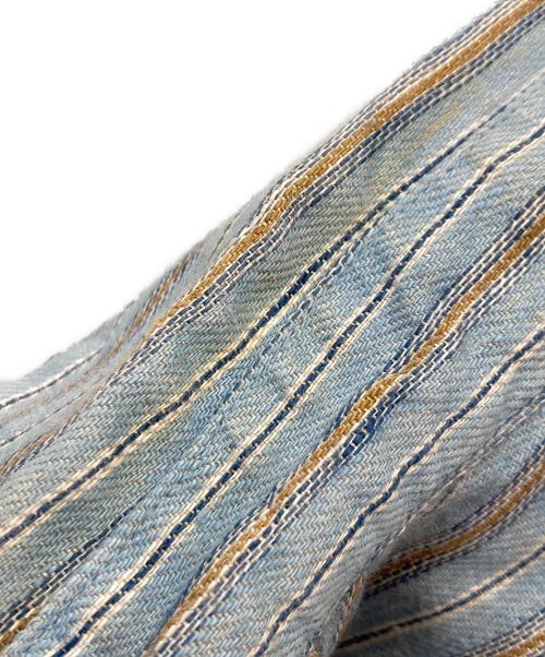 45R（フォーティファイブ・アール）45R (フォーティファイブ・アール) インドリネンツイルのドレス スカイブルーの古着・服飾アイテム