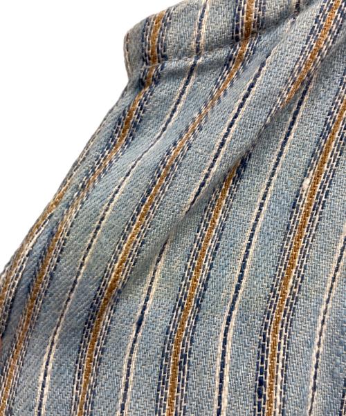 45R（フォーティファイブ・アール）45R (フォーティファイブ・アール) インドリネンツイルのドレス スカイブルーの古着・服飾アイテム