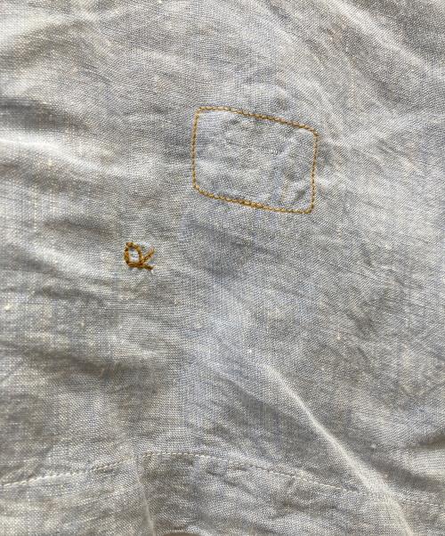 45R（フォーティファイブ・アール）45R (フォーティファイブ・アール) インドリネンの馬シャツ スカイブルー サイズ:-の古着・服飾アイテム