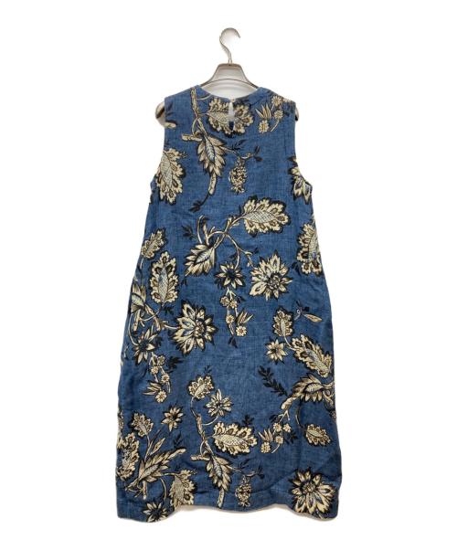 45R（フォーティファイブ・アール）45R (フォーティファイブ・アール) 二重織コットンリネンのドレス ブルーの古着・服飾アイテム