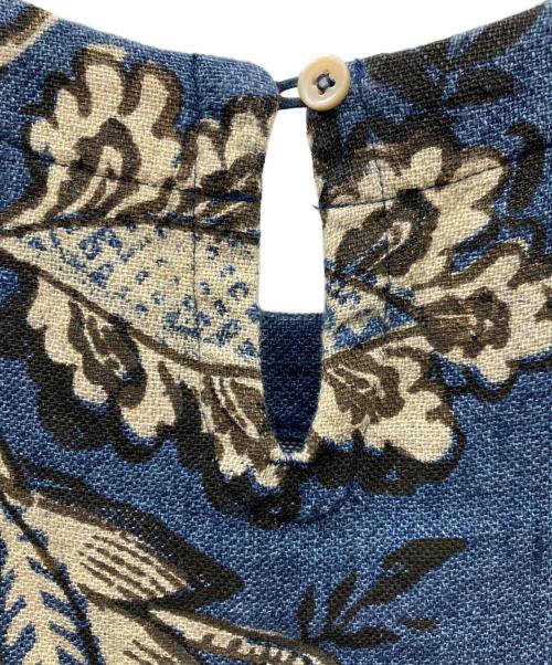 45R（フォーティファイブ・アール）45R (フォーティファイブ・アール) 二重織コットンリネンのドレス ブルーの古着・服飾アイテム