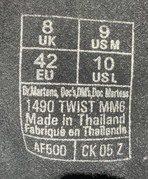 Dr.Martens（ドクターマーチン）Dr.Martens (ドクターマーチン) MM6 Maison Margiela (エムエムシックスメゾンマルジェラ) 10ホールレースアップアンクルブーツ ブラック サイズ: UK8の古着・服飾アイテム