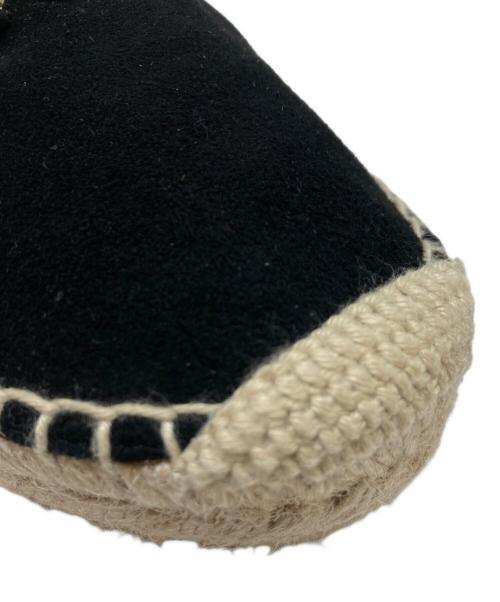 MIU MIU（ミュウミュウ）MIU MIU (ミュウミュウ) ビジュー付きエスパドリーユ ブラック×ベージュ サイズ:36の古着・服飾アイテム