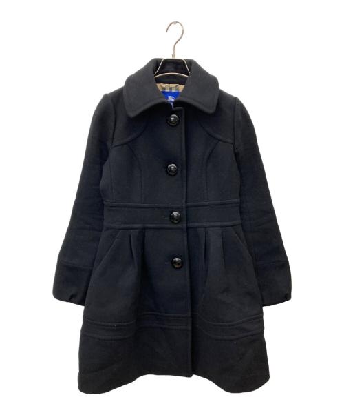 BURBERRY BLUE LABEL（バーバリー ブルー レーベル）BURBERRY BLUE LABEL (バーバリー ブルー レーベル) アンゴラ混Aラインコート ブラック サイズ:40の古着・服飾アイテム