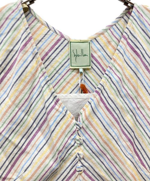 Sybilla（シビラ）Sybilla (シビラ) カディコットン マルチカラーストライプドレス マルチカラー サイズ:Ｌ 未使用品の古着・服飾アイテム