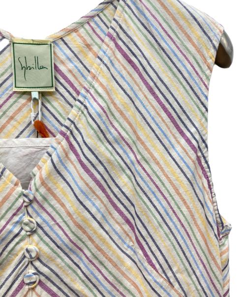 Sybilla（シビラ）Sybilla (シビラ) カディコットン マルチカラーストライプドレス マルチカラー サイズ:Ｌ 未使用品の古着・服飾アイテム