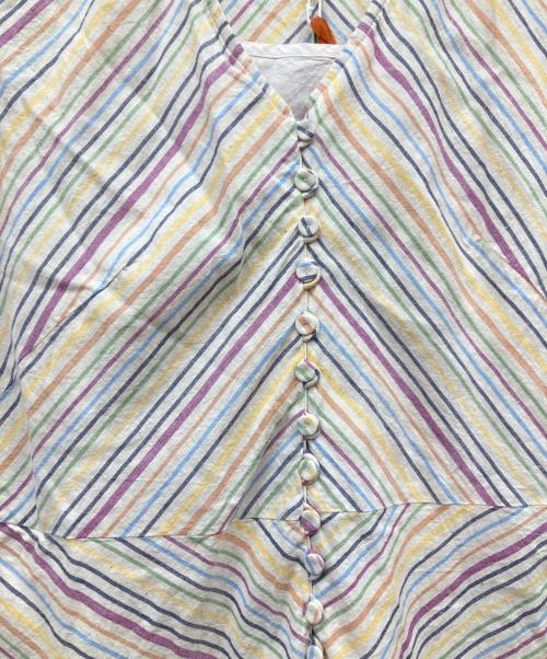 Sybilla（シビラ）Sybilla (シビラ) カディコットン マルチカラーストライプドレス マルチカラー サイズ:Ｌ 未使用品の古着・服飾アイテム