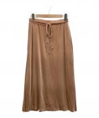 YOSHIE INABAヨシエ イナバ）の古着「ベルベットAラインスカート」｜ベージュ