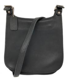 COACH（コーチ）の古着「レザーフラップショルダーバッグ」｜ブラック