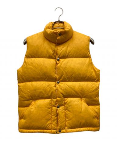 THE NORTH FACE ノースフェイス 茶タグ ダウンベスト イエロー S 70's 茶タグ THE NORTH FACE リップストップ ダウンベスト イエロー