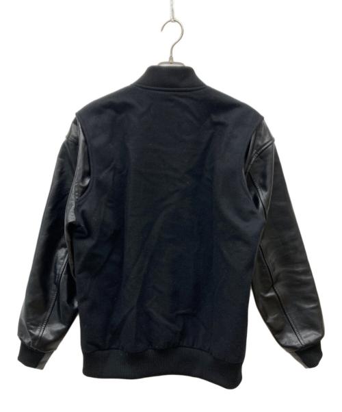 Denham（デンハム）Denham (デンハム) 裏地ラメタイガー柄 レザー切替 スタジャン ブラック サイズ:Lの古着・服飾アイテム